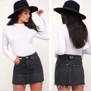Free People Black Jean Skirt